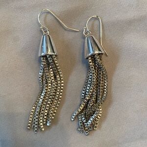 Elegant Silver Tassel Earrings